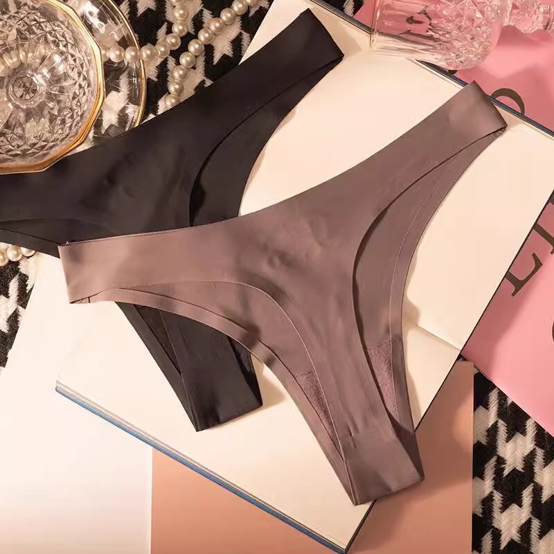 Europe and the United States cross-border seamless one-piece ice silk women's underwear low waist comfortable breathable sports bikini thong