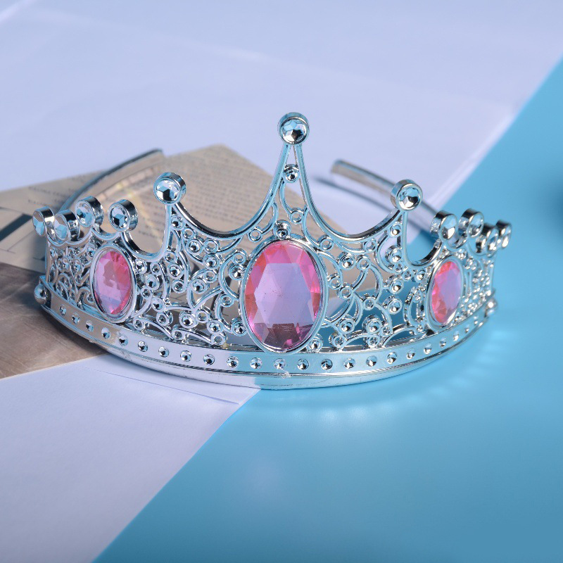 Nueva galvanoplastia de tres puntos corona niños juegos de la casa joyería juguetes de educación temprana jardín de infantes accesorios de joyería al por mayor