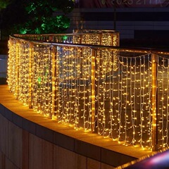 LED户外冰条瀑布灯满天星庭院花园布置栅栏阳台装饰防水氛围灯串