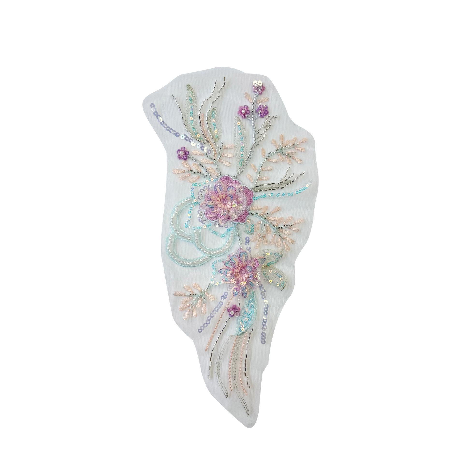 Colorido cuentas estereoscópicas bordadas de tela fijas de flores exquisitas modelado DIY decoración ropa vestido vestido bolsa image 6