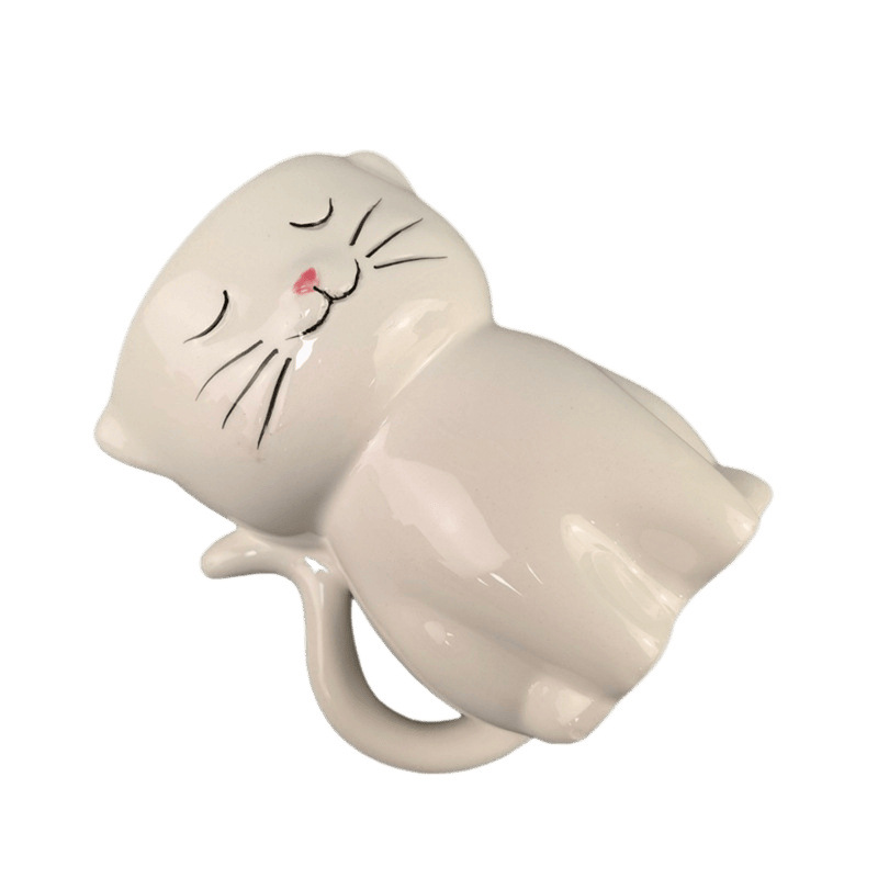 Taza de agua de cerámica para gatos cuidadosamente seleccionada Taza de café para el hogar de las niñas Taza de agua Taza de oficina Taza de pareja de dibujos animados