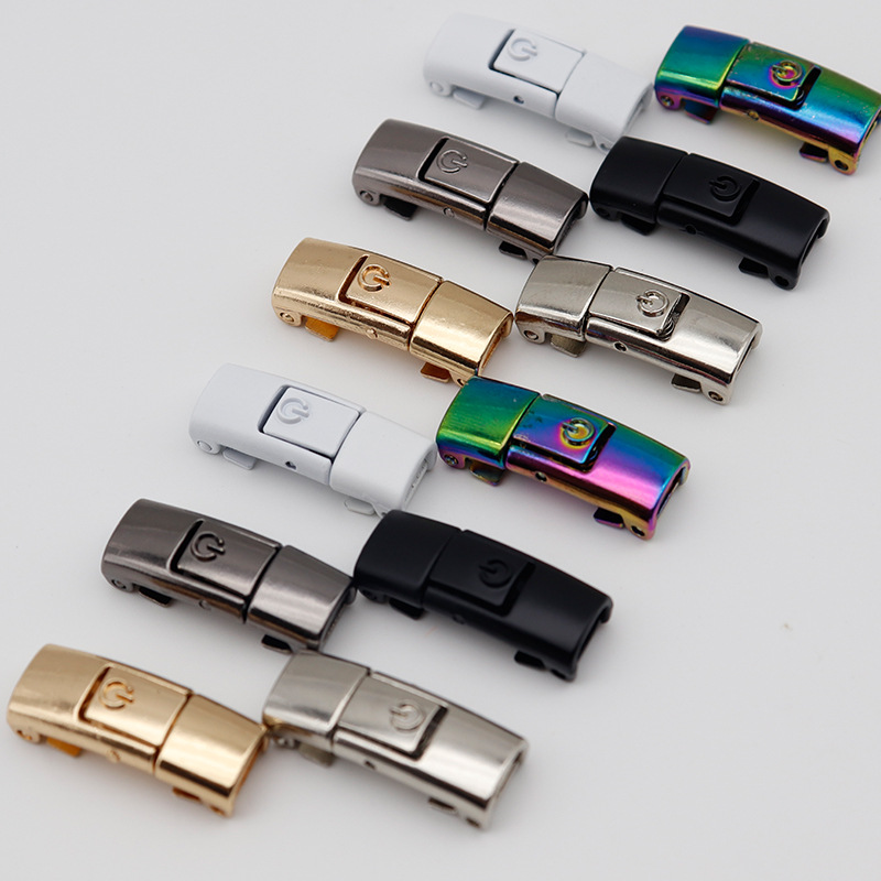 Coolojin hebilla de zapato al por mayor hebilla de metal sin corbata apertura y cierre de un solo clic hebilla de prensa perezosa zapatos para Niños Accesorios de cuerda elástica