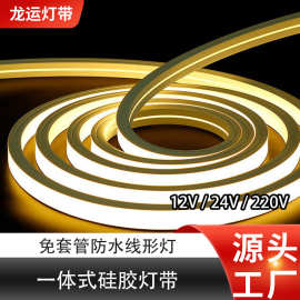 厂家直销led一体式硅胶灯带免套管一体挤出防水24V软灯条80显高亮