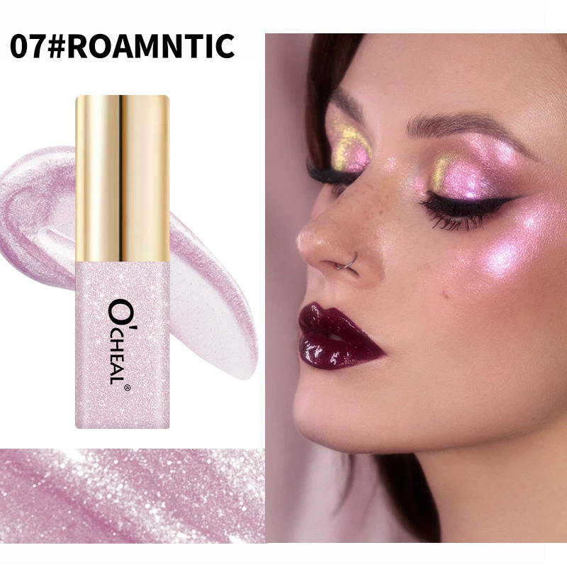 Small eyeshadow highlighter, 7 shimmering colors, 3.5 g compact tube