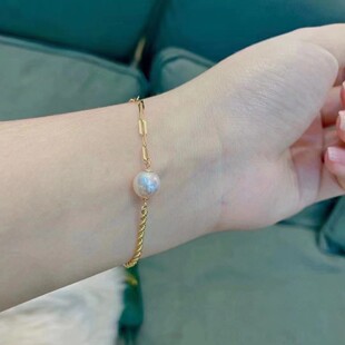 Natural Freshwater Pearl Bracelet 9-10mm Almost Flawless Sterling Silver Bracelet Accessible Luxury Niche Design Elegant Ready Stock