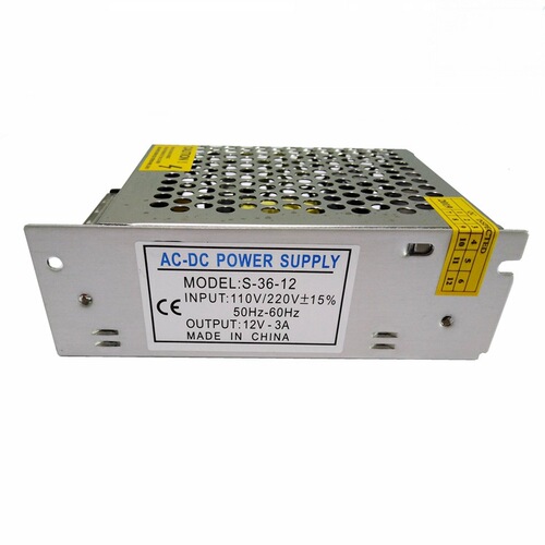 12V3A switching power supply 12V36W light strip LED light strip 12V3.2A iron shell DC monitoring power supply S-35-12