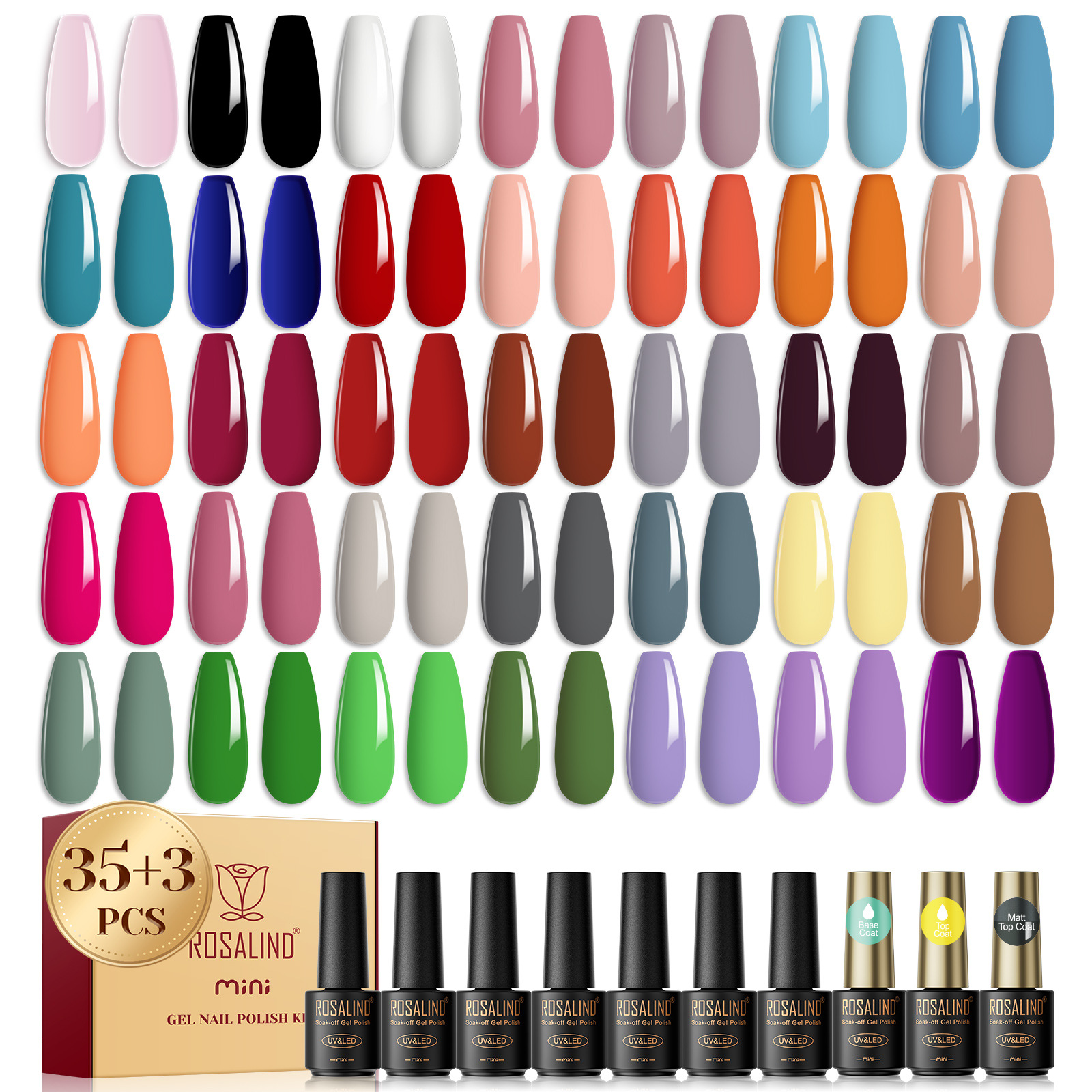 Traje de pegamento de esmalte de uñas transfronterizo 38 botellas conjunto completo esmalte de uñas color desnudo que forma la tienda de esmalte de uñas desechables al por mayor especial