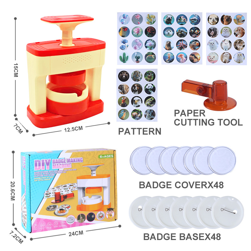 Children's DIY Toy Badge Machine Tinplate Badge Machine Badge Card Press Art School Special Badge Machine