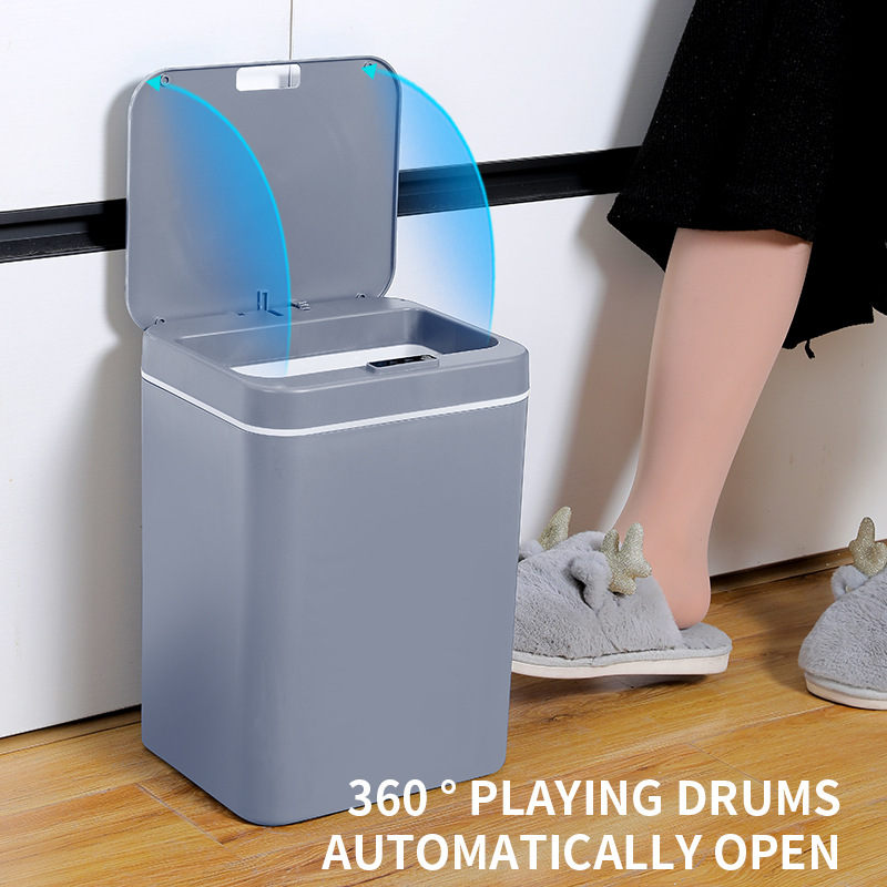 Smart induction creative plastic garbage can for home use, fully automatic