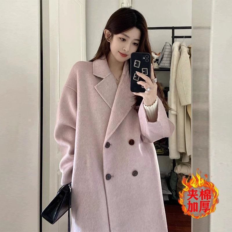 Деми-сезона Woolen Coat с утеплением из пуха для подростков, стиль высокого качества, несколько цветов и размеров