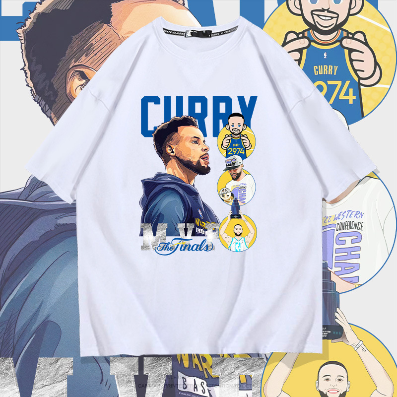 Umor Warriors Curry Fmvp Short-Sleeved T-Shirt for Men and Women, Summer Trendy Youth Sports Pure Cotton Loose Half-Sleeve Umor Warriors Curry Fmvp Short-Sleeved T-Shirt for Men and Women, Summer Trendy Youth Sports Pure Cotton Loose Half-Sleeve