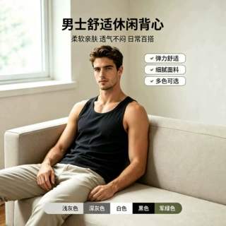 供应链光板基础款纯色运动男装2026夏季新款透气舒适打底男装外贸