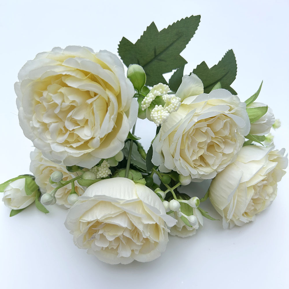 Simulation 5 Spring Peony Korean-style Bundle Rose Peony Simulation Flower Home Wedding Rose Bundle Decoration_voghion.com