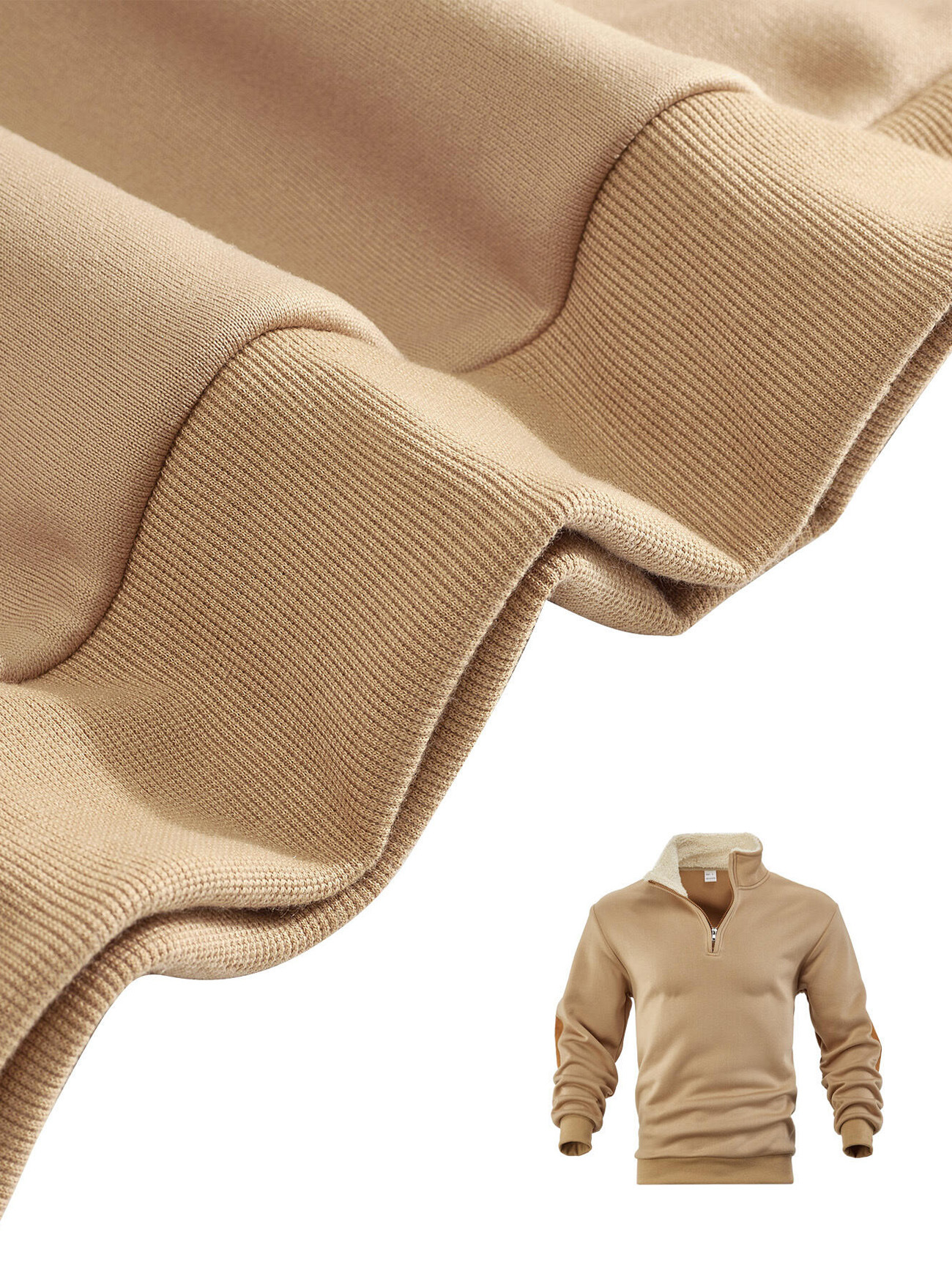 Retro Half Zip Sweatshirt For Men With Patchwork Embroidery_voghion.com