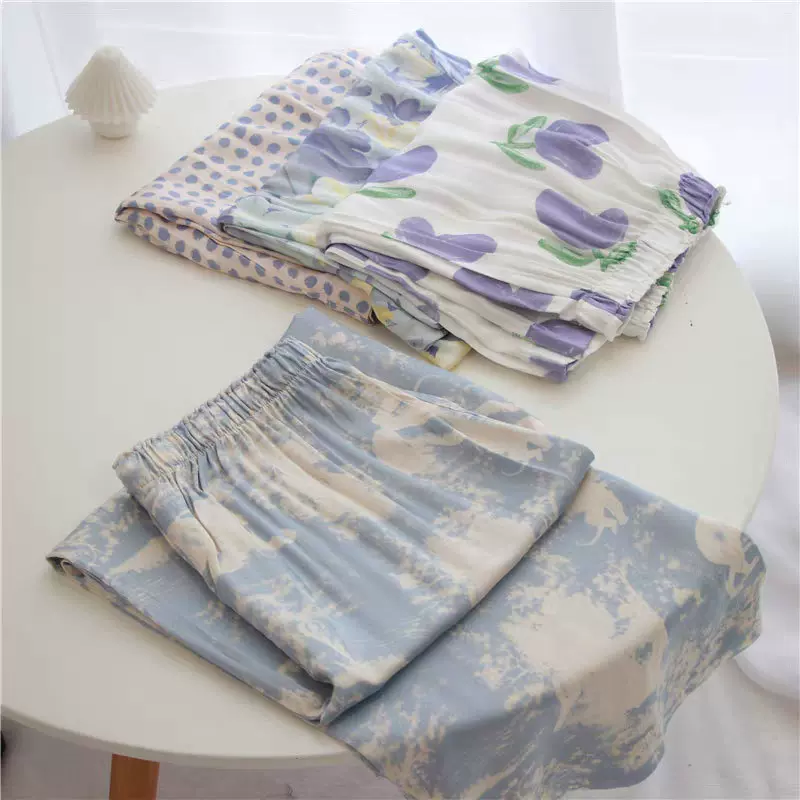 百搭单品睡裤 柔软舒服精仿棉质 凉快情侣男女士家居长裤 宽松版