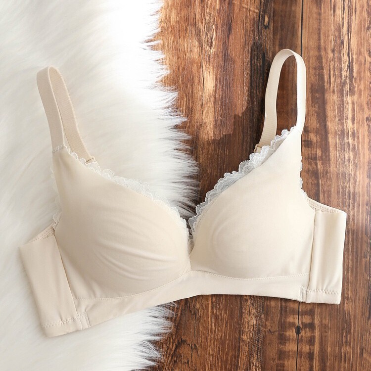 Japanese seamless 100% silk Mulberry silk underwear women's small chest push up breast collection anti-sagging wireless bra