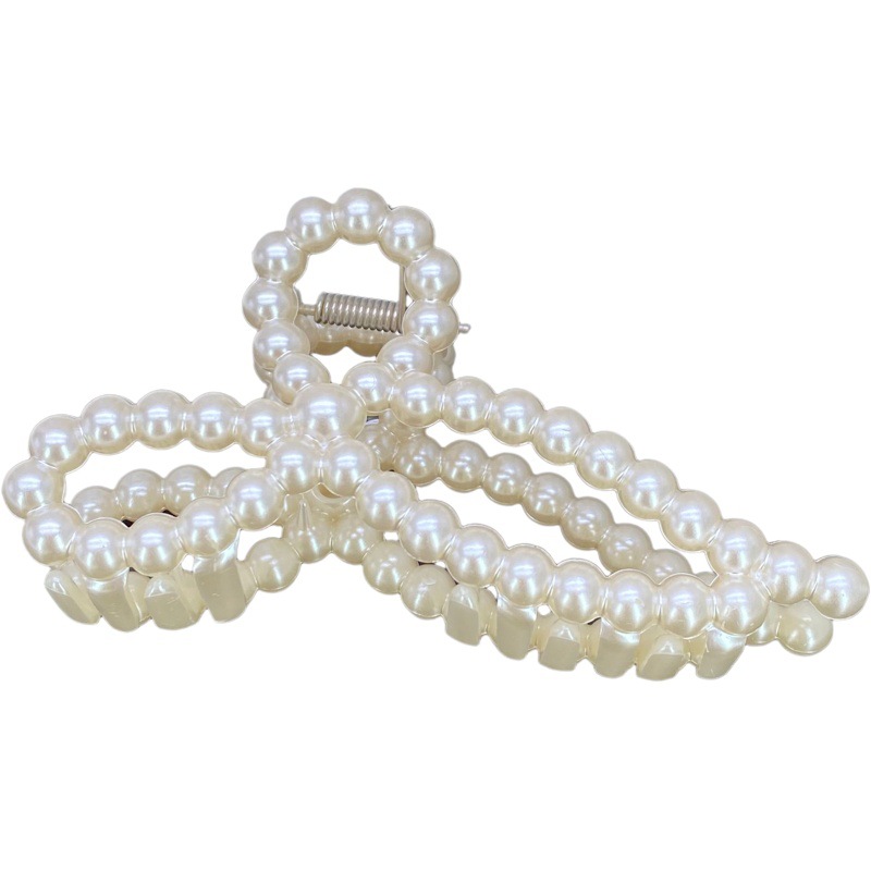 Venta caliente transfronteriza estilo coreano perla grande doble flor cinta horquilla baño updo pelo clip moda espalda Cabeza 2 yuanes fábrica