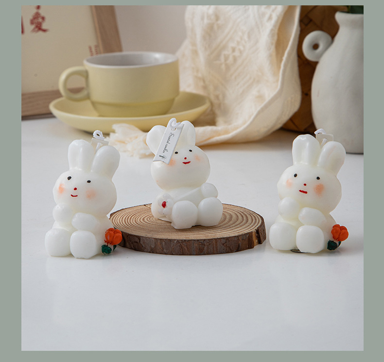 兔子香薰蜡烛伴手礼ins创意家居摆饰套装拍摄道具跨境蜡烛结婚礼详情7