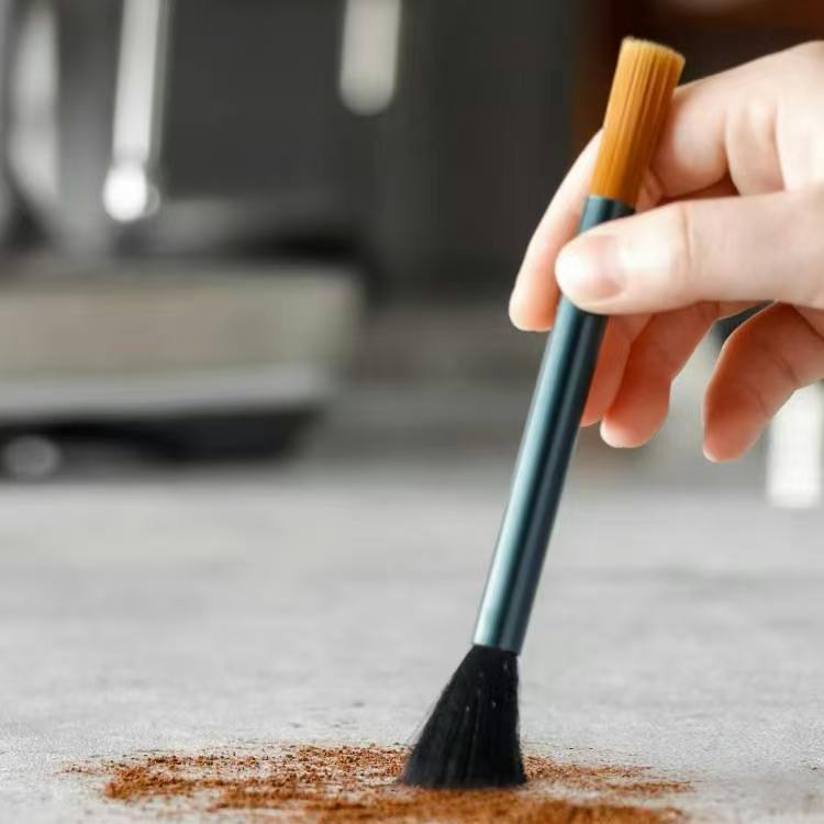 Coffee Bar Brush, Large and Small Double-Headed Coffee Cleaning Brush, Soft and Hard Anti-Static Grinder Cleaning Brush, No-Clean Electric Cleaning Brush