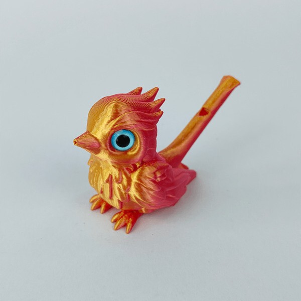 3D打印口哨鸟解压吹哨镭射渐变爆款创意新奇摆摊模型儿童玩具装饰|undefined