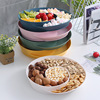 [Stylish simplicity]new pattern Plastic Fruit plate multi-storey Superposition dried food melon seed Nuts plate Snack tray gift