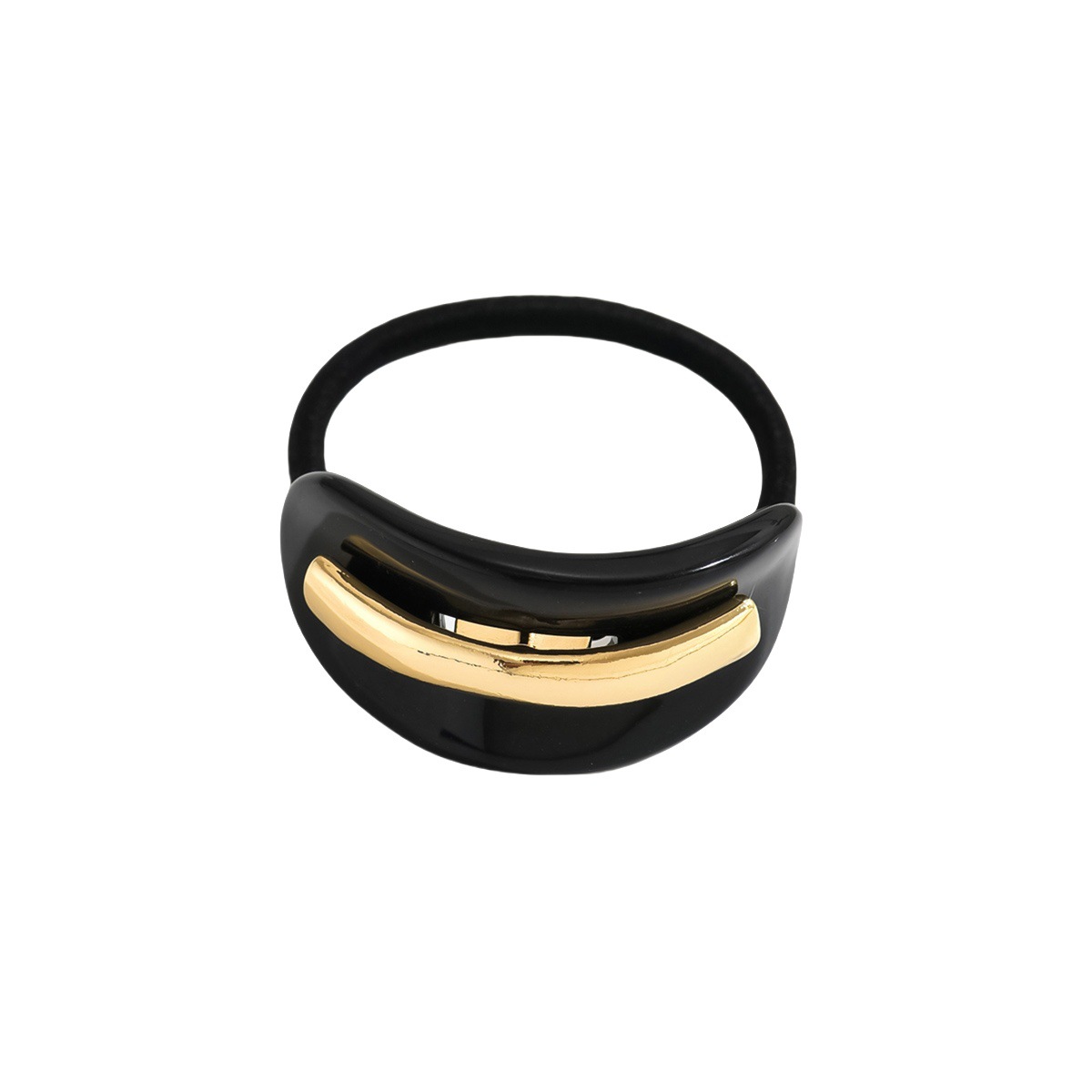 Placa de ácido acético nuevo anillo de cabello chapa metálica francesa incrustada correa de arco atmósfera retro cabello cuerda de cola de caballo