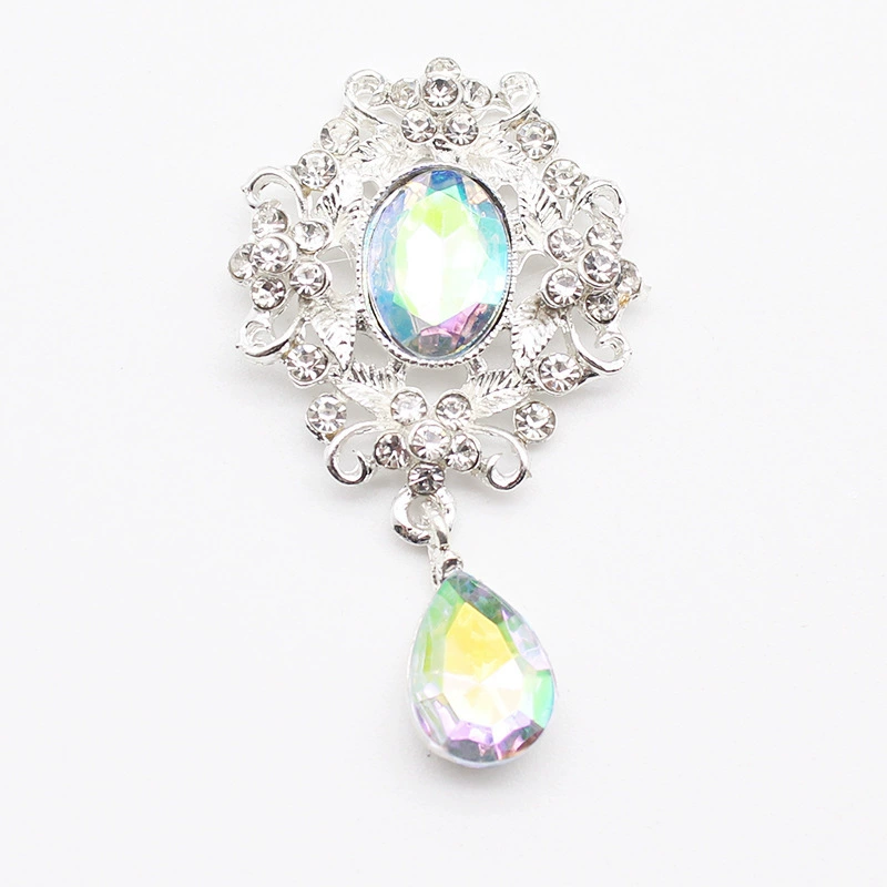 Korean-style Metal Pendant Hair Accessory, Crystal Drop Accent, Multi-Color Options