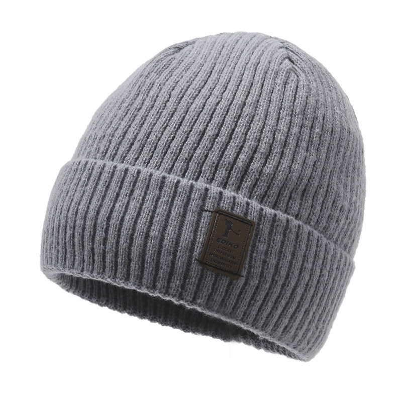 Knitted Beanie For Men Winter Warm Windproof Woolen Cotton Hat_voghion.com