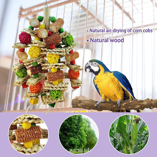 Parrot gnawing toys corn wooden colorful bird supplies cross-border exclusive factory direct sale bird toys