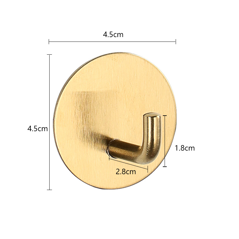 Acero inoxidable 90 grados gancho (dorado) redondo