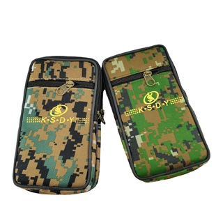 Factory wholesale new men's canvas waist bag 7 inch flat camouflage belt increase mobile phone bag sundries bag