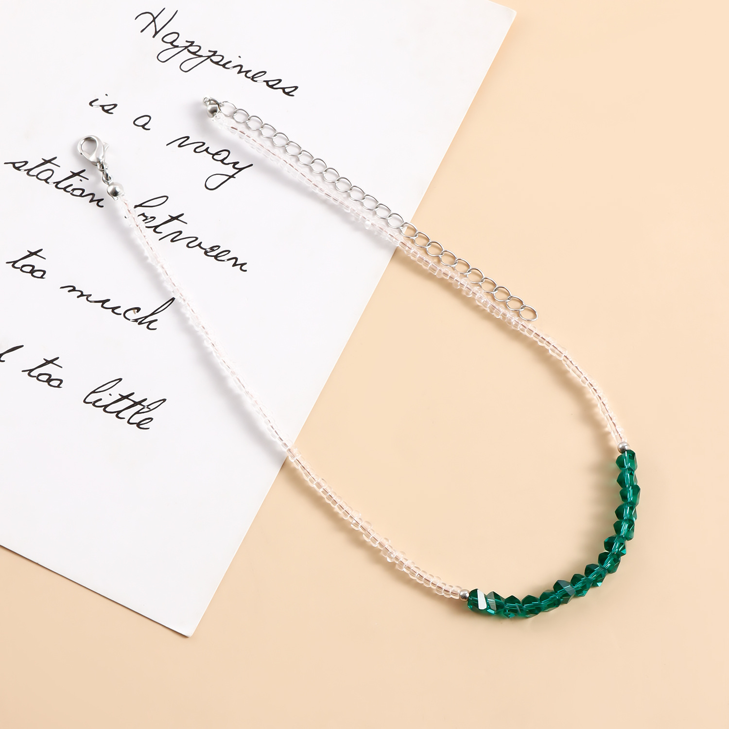 Lässig Einfacher Stil Geometrisch Künstlicher Kristall Saatperle Perlen Überzug Frau Halskette display picture 21