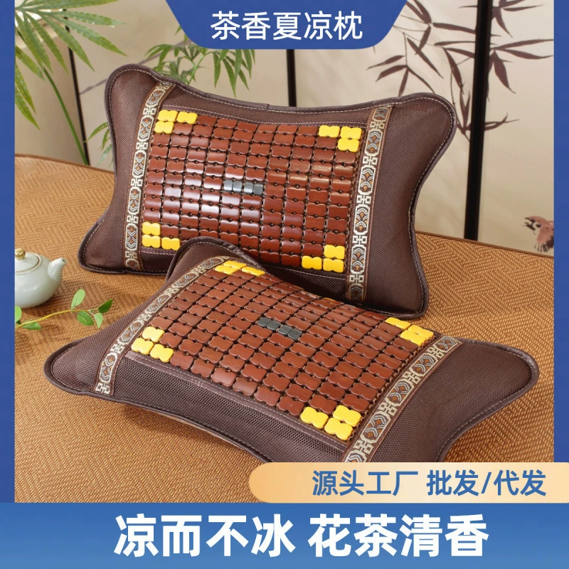 Летняя охлаждающая подушка для взрослых с ароматом чая, одиночная дышащая бамбуковая подушка для маджонга, летний коврик, чайная подушка, прямые продажи, оптовая продажа