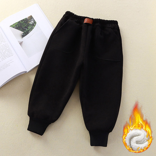  [cashmere lamb] Children's winter velvet thick casual pants for men and girls corduroy pants for children warm winter