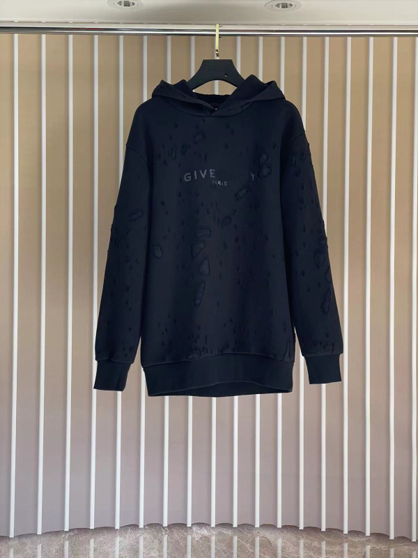欧美潮牌GV天花板破洞连帽衫小字母印花卫衣男女同款潮流时尚百搭|undefined