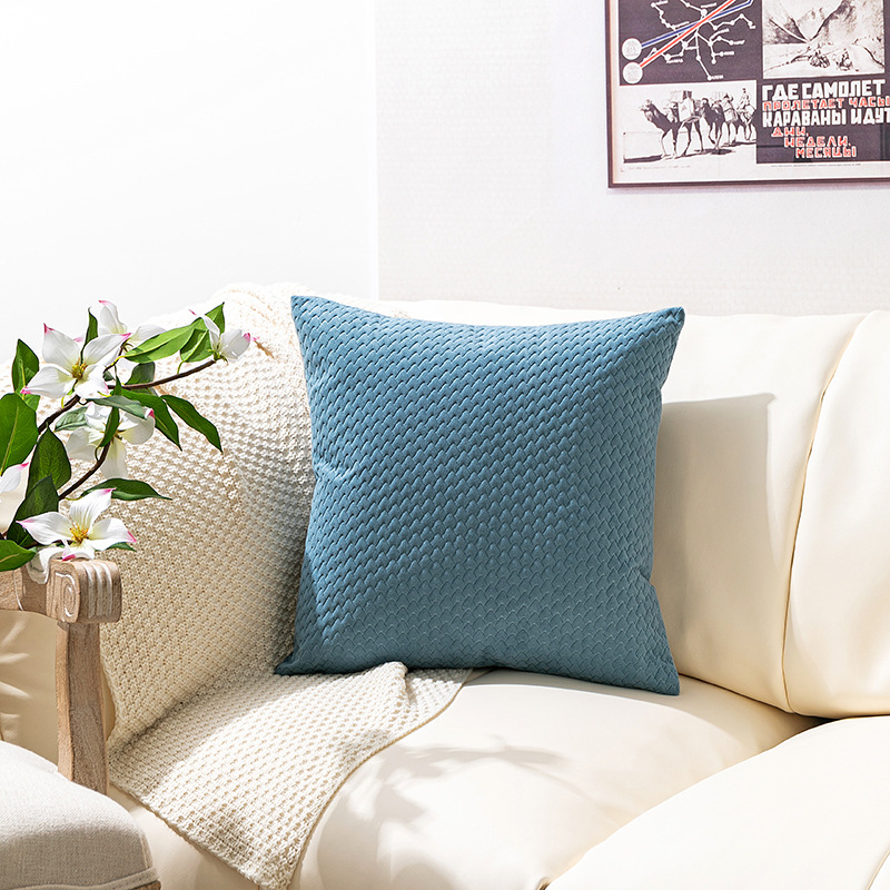 New Nordic Simple Dutch Velvet Three-Dimensional Embossed Twill Large Pillow Cushion Sofa Waist Pillowcase_voghion.com