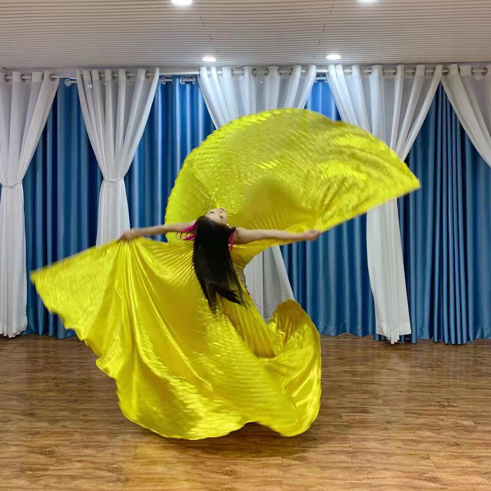 Dance Rhythm Adult Golden Translucent Eastern Dance Prop Costume Belly Dance Gold Wings Large Version