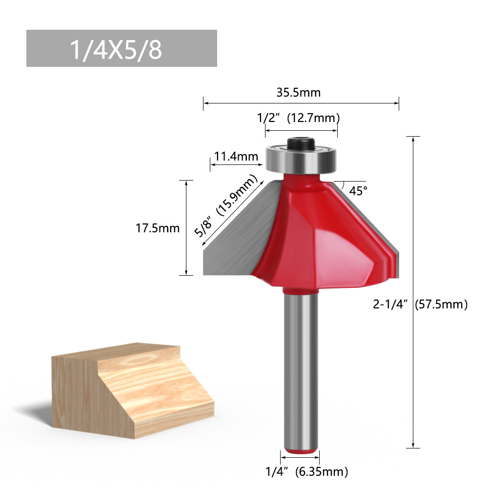 1/4 mango 6-MANGO Bevel cuchillo de encaje cuchillo redondo de carpintería semicírculo alivio cuchillo de carpintería fresadora máquina de corte