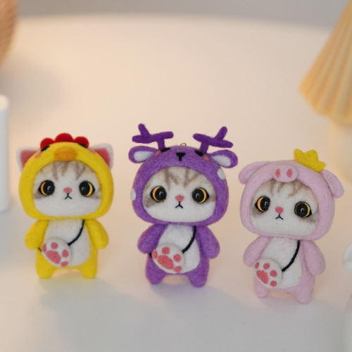 Zhaza Le Poke Color Wool Felt Doll Handmade DIY Novice Beginner Material Pack 70S Wool Strips 5g