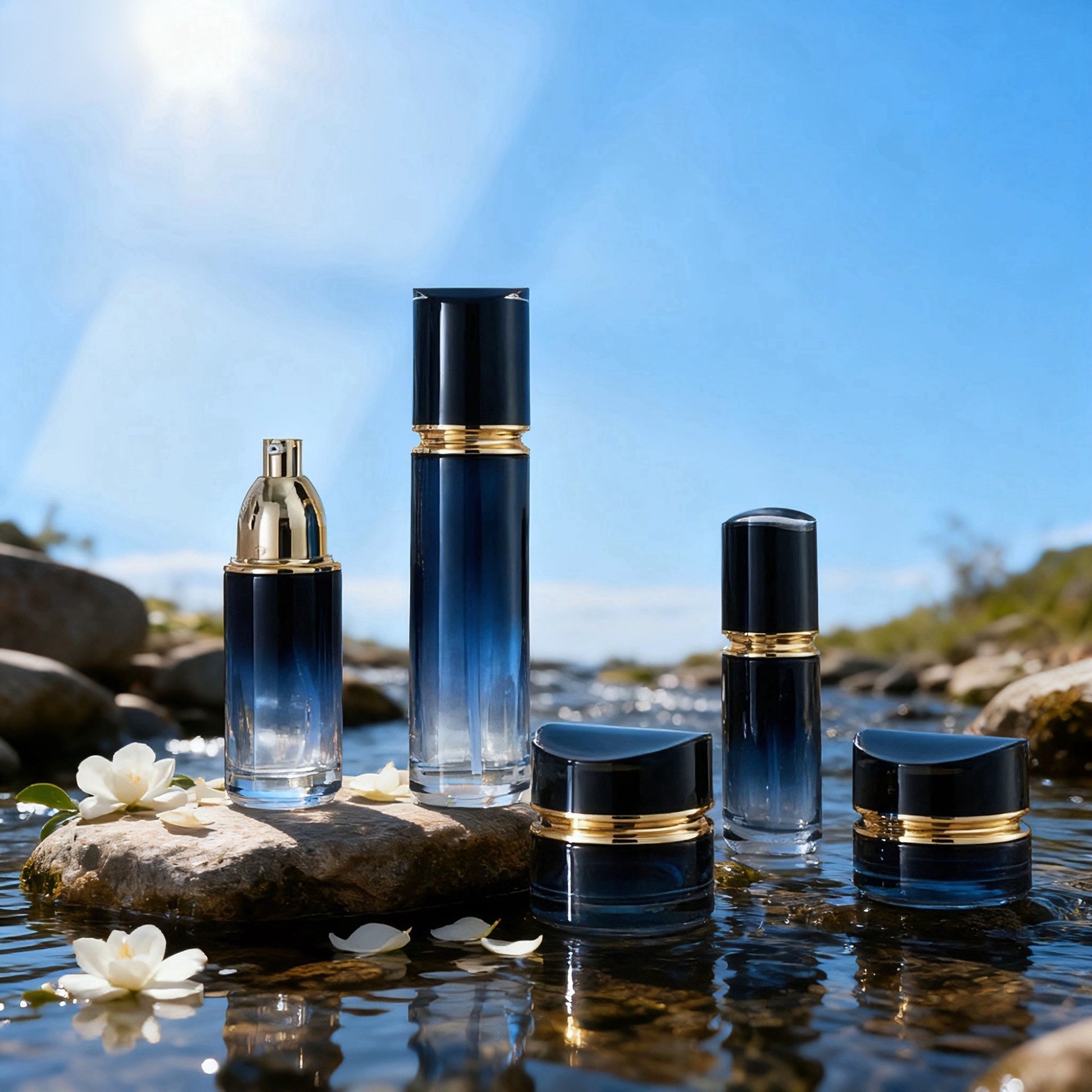 现货高档小红瓶化妆品瓶玻璃分装 面霜面膜奢华贵妇30-50g膏霜瓶