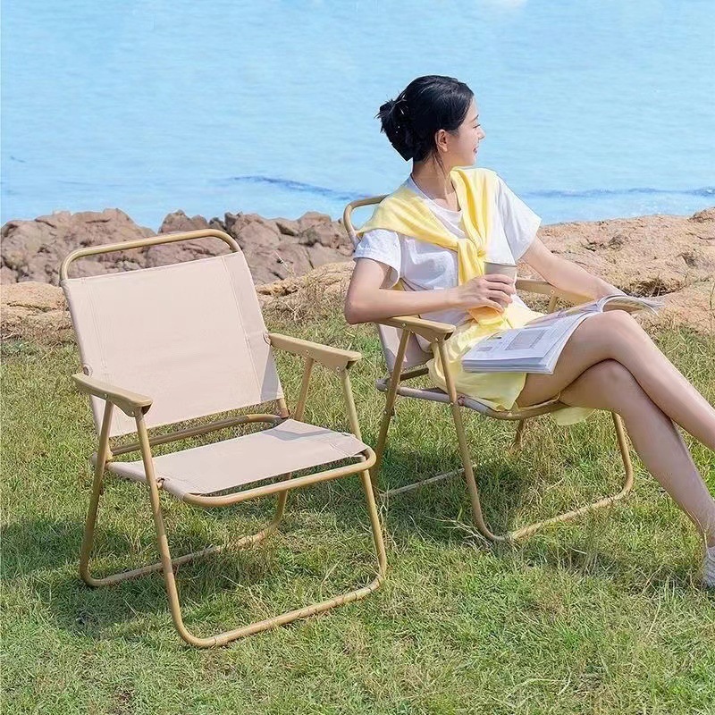Silla de acero al carbono plegable silla de acampamiento de playa silla de acampamiento de balcón silla de acampamiento de ocio ligera
