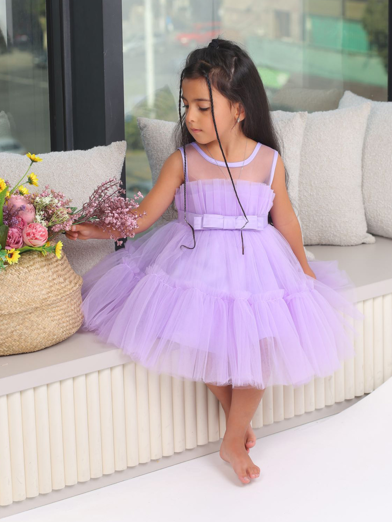 Barbie vestido de los niños vestido de princesa vestido infantil niños malla pastel pettiskirt niños vestido