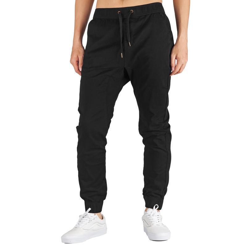 New Cross-Border Export Men's Pants Men's Black Twill Jogging Pants with Flap Pocket Pantss