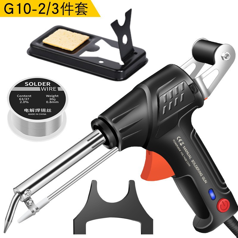 Pistola de soldadura de G10-2 seleccionada cuidadosamente transfronteriza 60W tipo de calentamiento externo para el hogar con soporte Pistola de soldadura de mano image 18