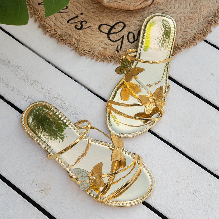 Women's Elegant Solid Color Butterfly Open Toe Fashion Sandals display picture 14