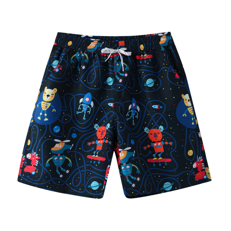 Pantalones de playa de poliéster personalizados cinco pantalones cortos de piel de桃o rápido secado digital impresión de pantalones de playa para dibujar logotipo personalizado
