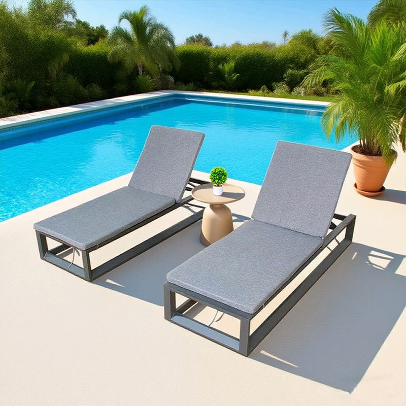 Cama de relajación impermeable y protector solar jardín piscina sillón al aire libre patio residencial al aire libre silla de playa frente al mar sombreado