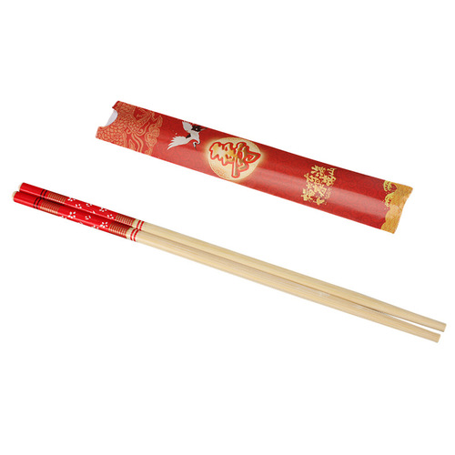 Disposable bamboo chopsticks red chopsticks festive supplies 100 double birthday banquet banquet tableware supplies Kuaizi