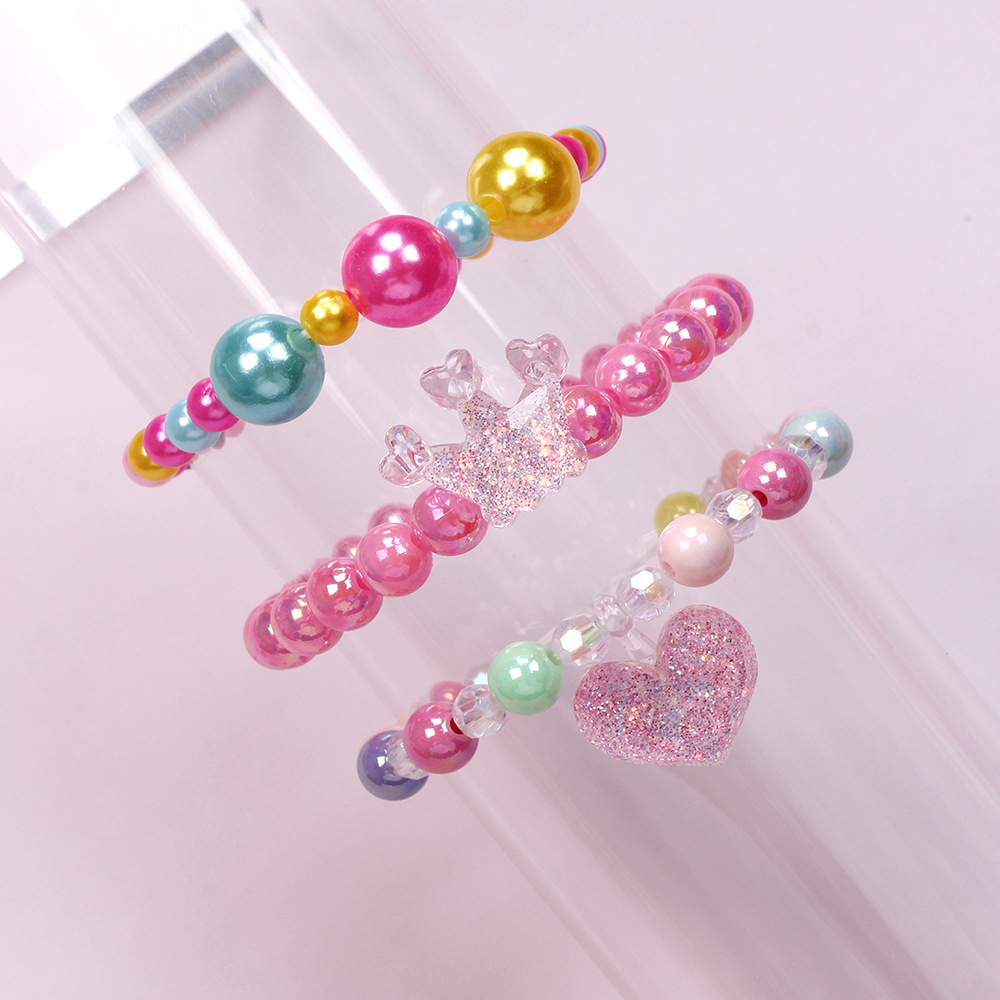 Cute Heart Shape Butterfly Plastic Beaded Girl's Bracelets display picture 7