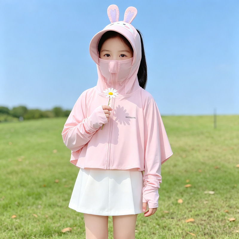 Summer Ice Silk Children's Sun Protection Clothing, Breathable Hooded Sun Protection Clothing for Boys and Girls, Thin and Cute Baby Sun Protection Jacket Summer Ice Silk Children's Sun Protection Clothing, Breathable Hooded Sun Protection Clothing for Boys and Girls, Thin and Cute Baby Sun Protection Jacket